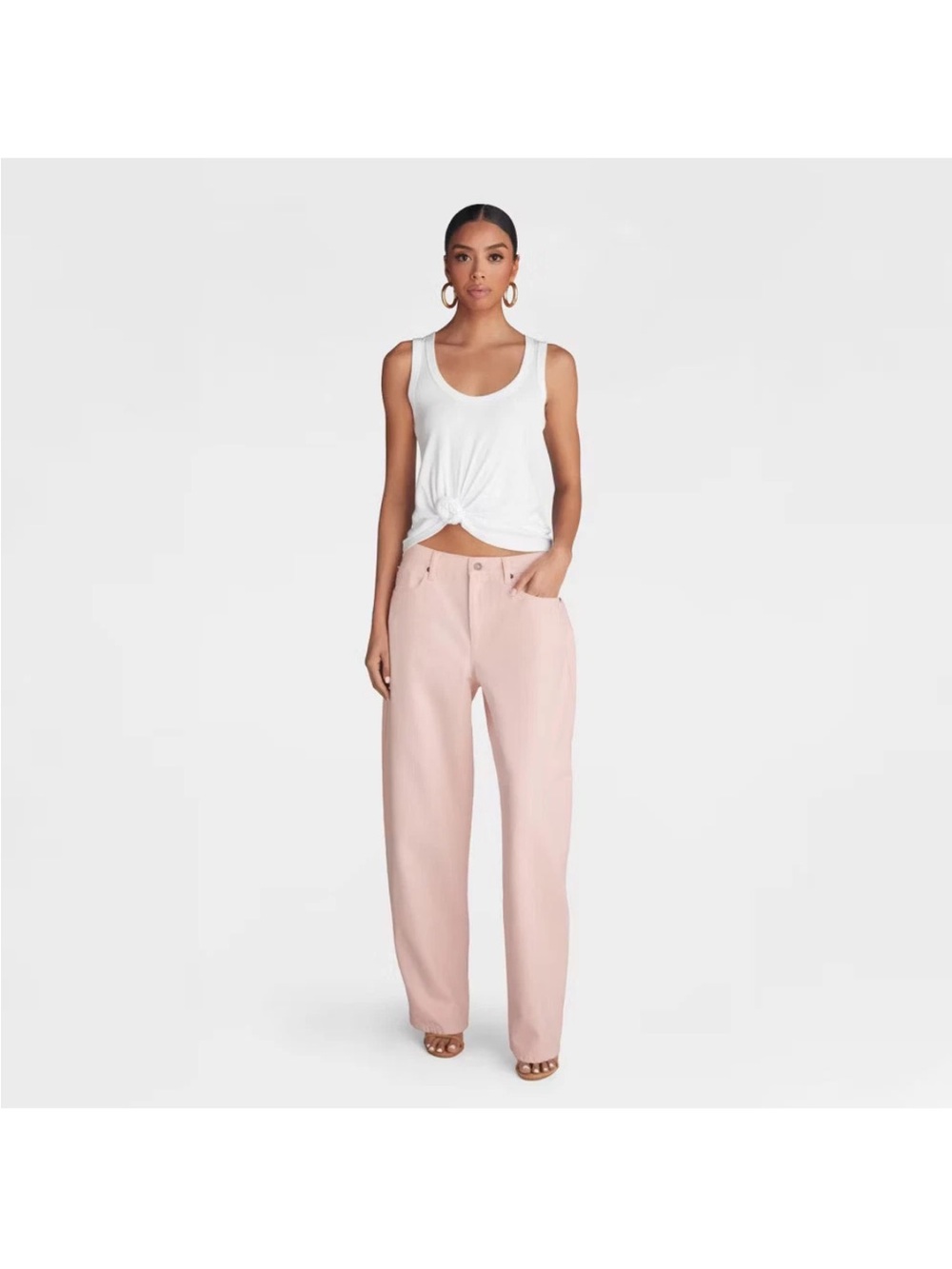 KBB by KAHLANA Women's Mid-Rise Barrel Leg 'The Kahlana Jean' - Light